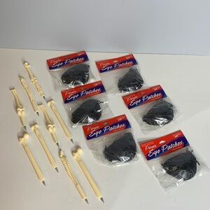 HALLOWEEN PIRATE EYE PATCHES AND NOVELTY BONE PENS